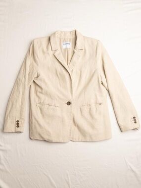 Old Navy Cream Linen Single-Button Women's Blazer